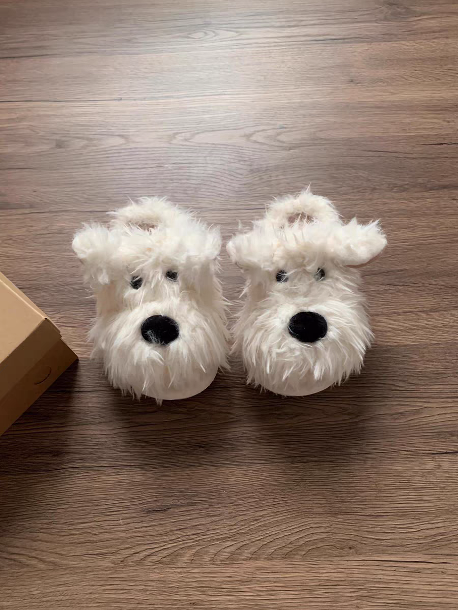 Furry Dog Slippers
