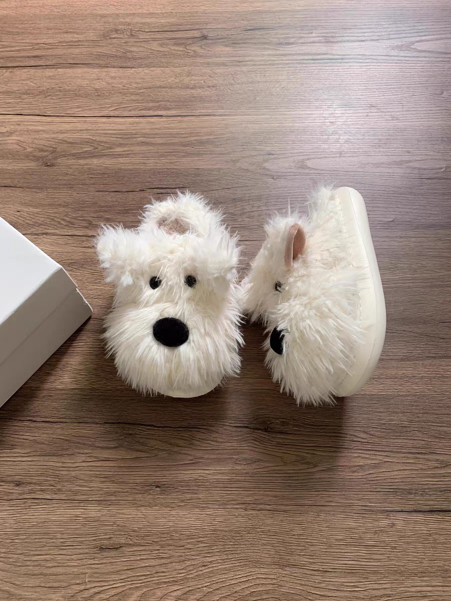 Furry Dog Slippers
