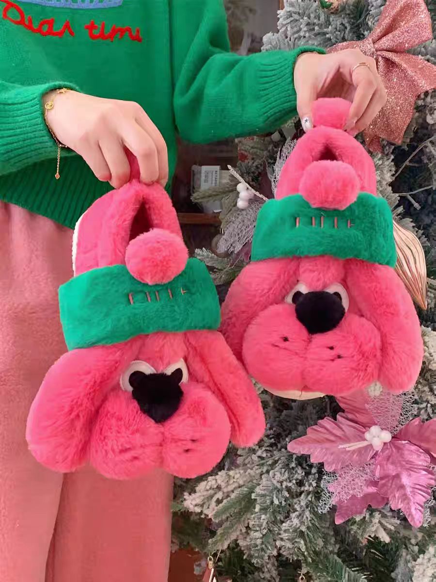 Red Rose Dog Slippers