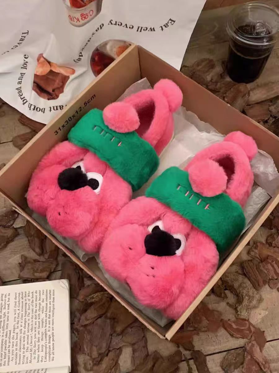 Red Rose Dog Slippers