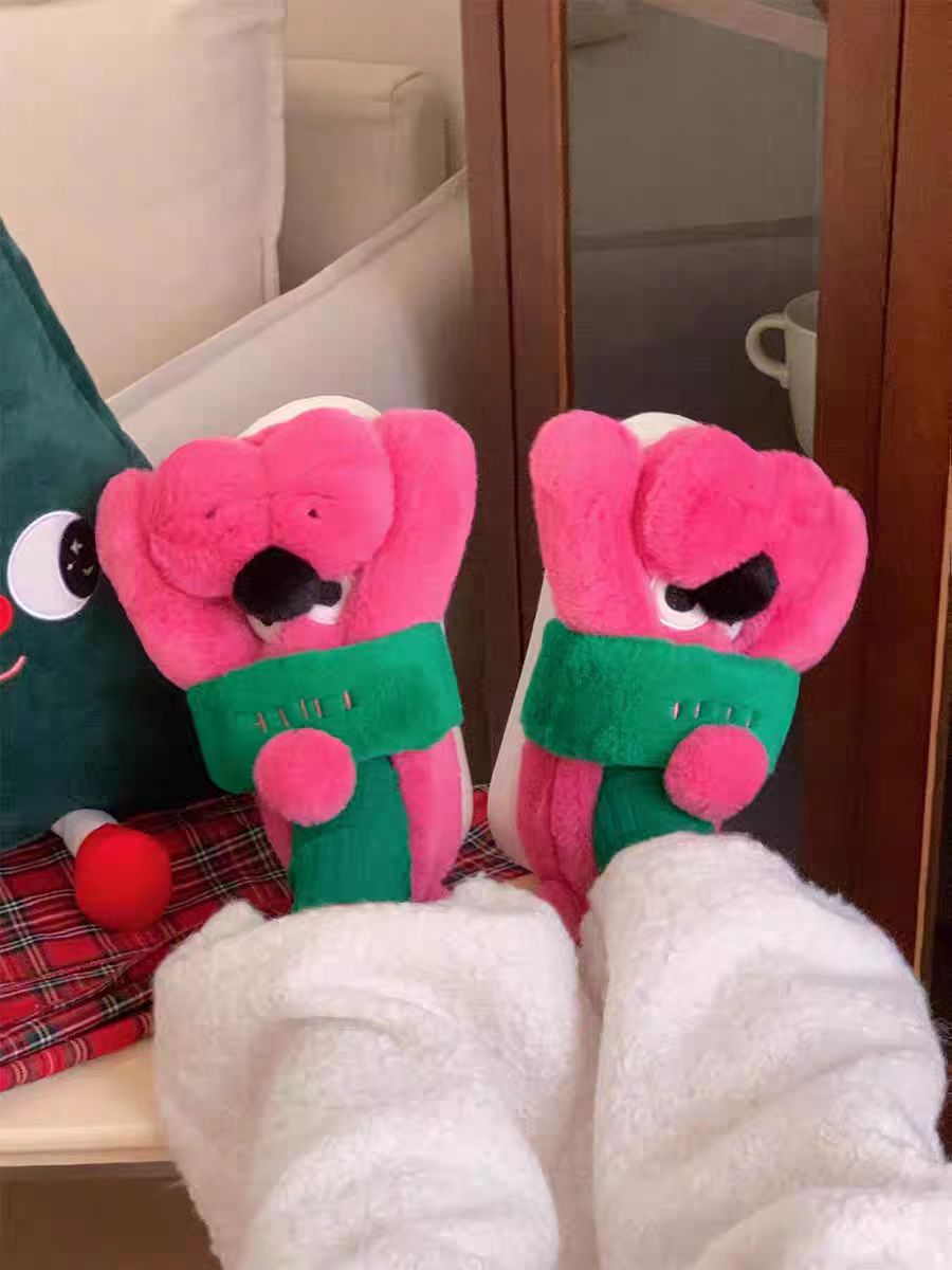 Red Rose Dog Slippers