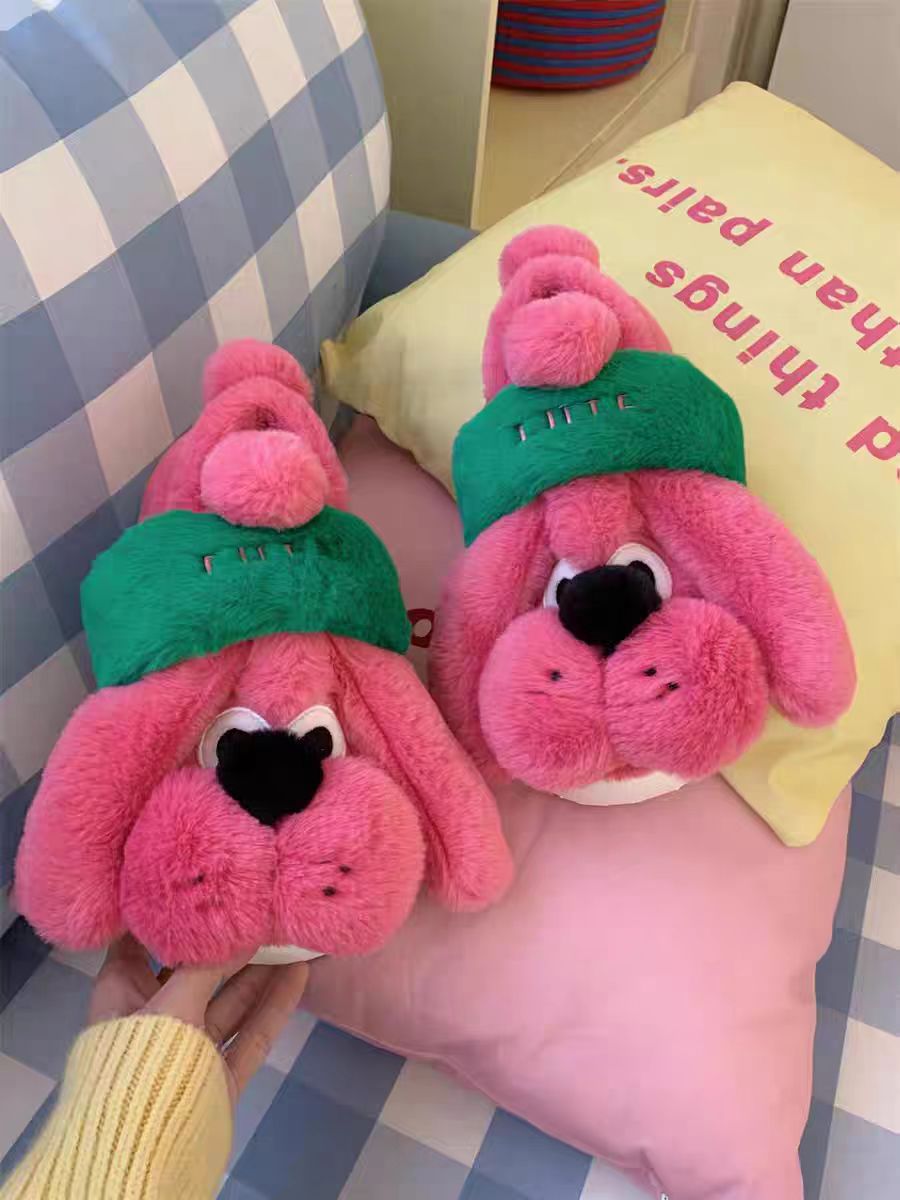 Red Rose Dog Slippers